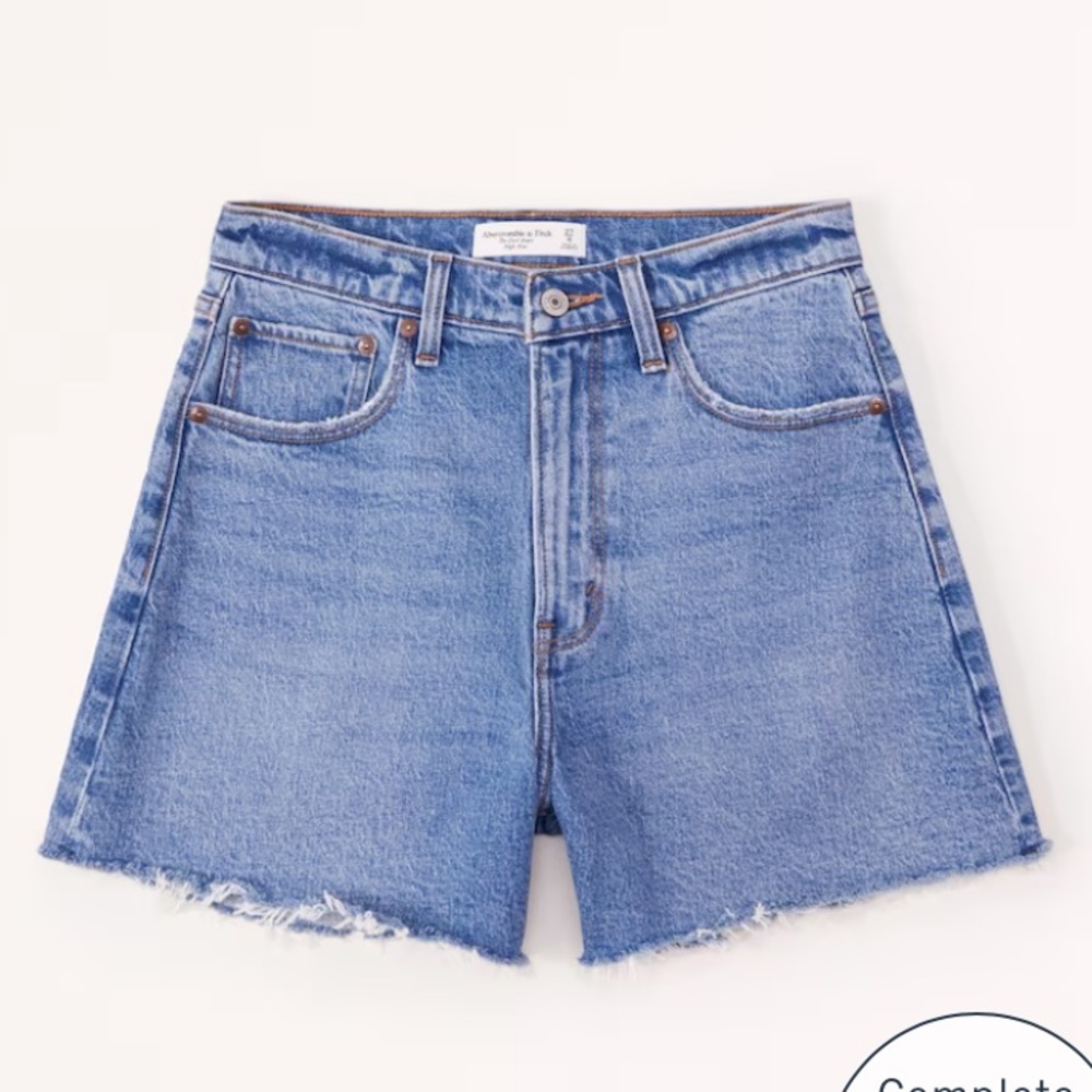 NWT Abercrombie Curve Love High Rise Dad Short Dark 26 (2)